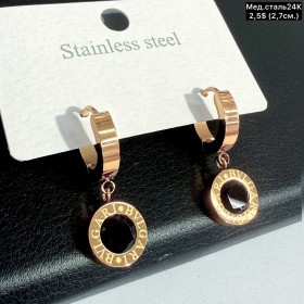 Сережки мед.сталь24К 10554 (2.7см)